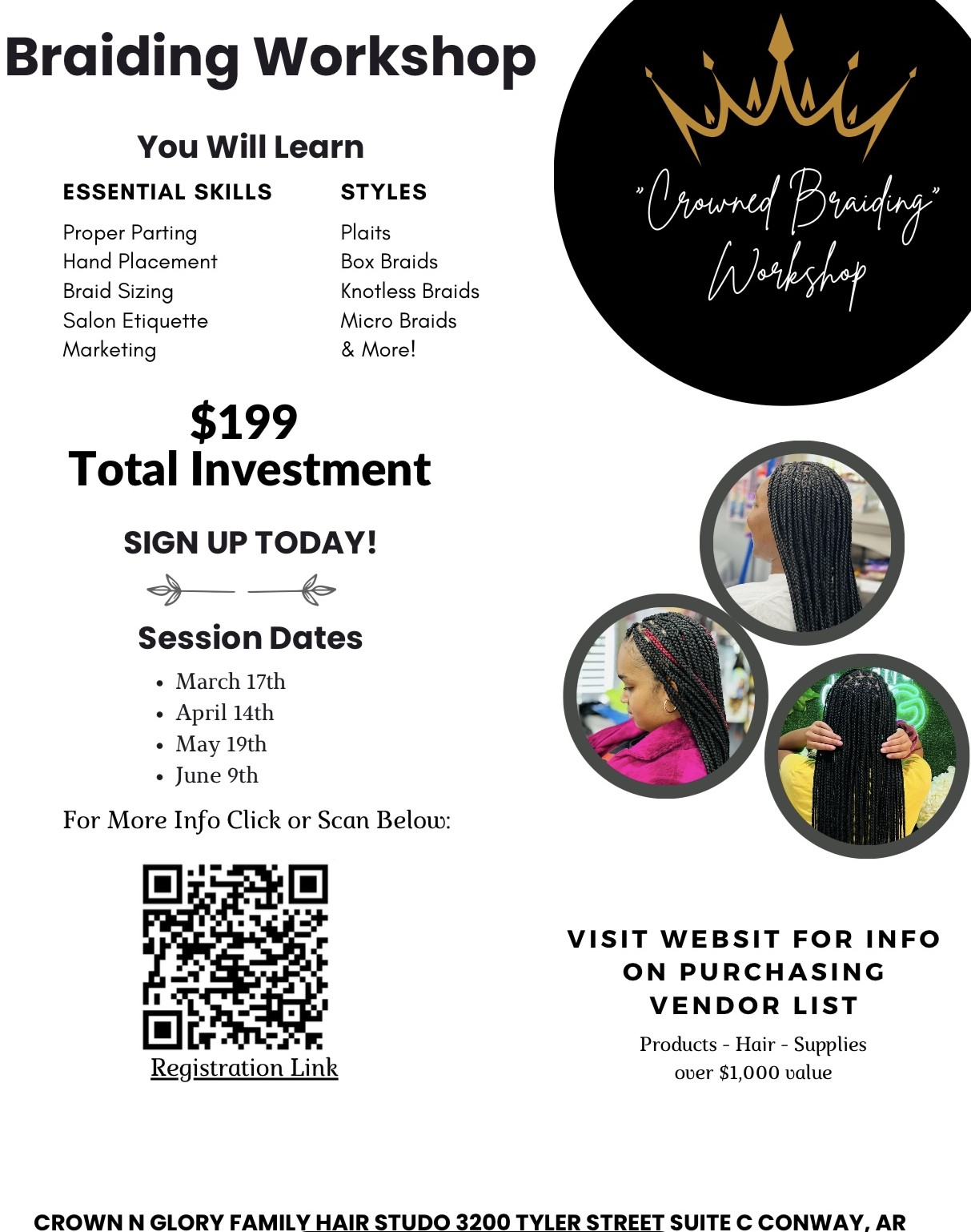 CrownNGlory Family Hair Studio is a FullService Salon in Conway, AR